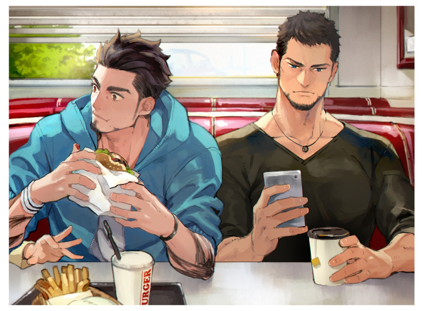 gladiolus amicitia and cor leonis (final fantasy and 1 more) drawn by yuzukarin