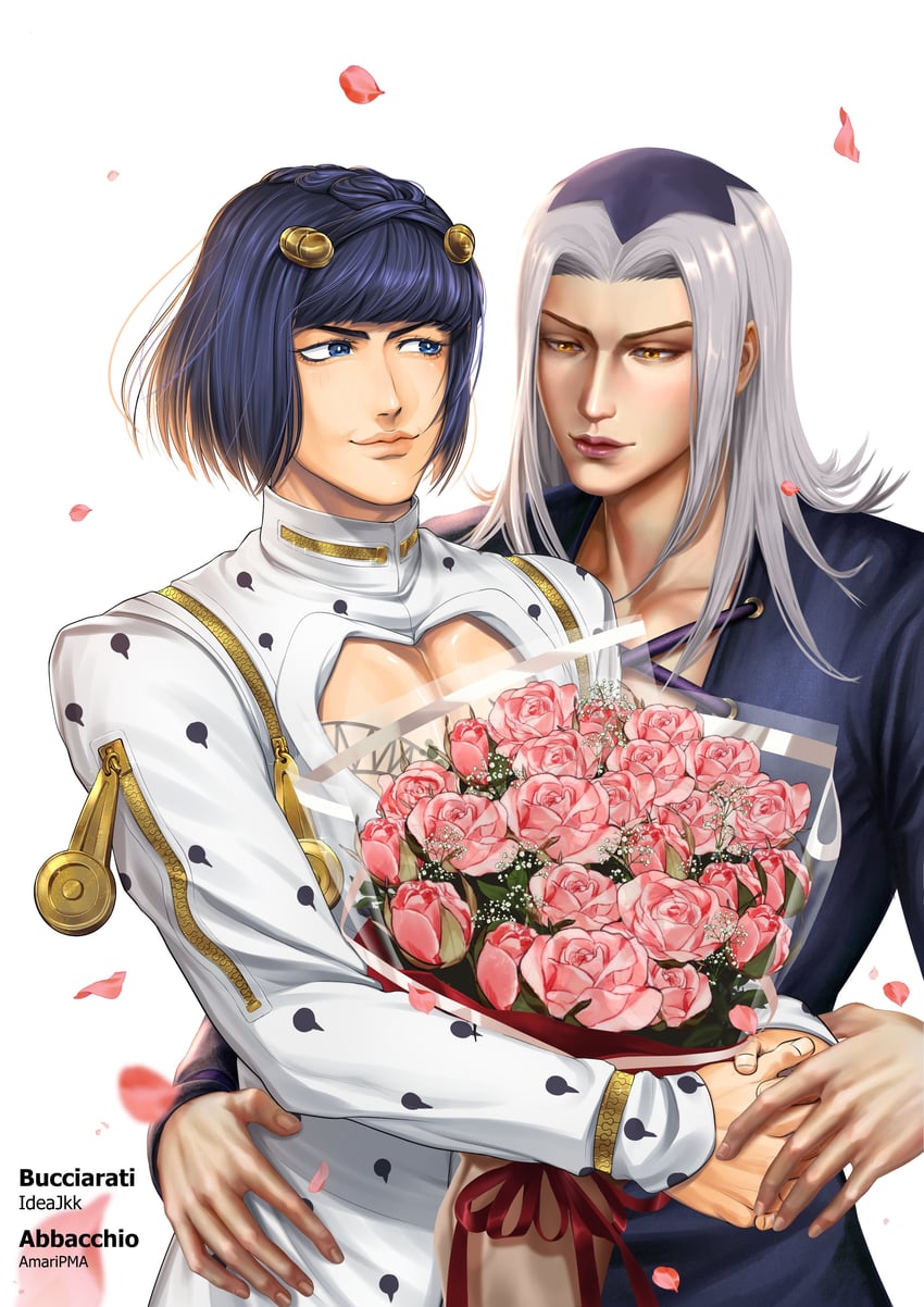 bruno bucciarati and leone abbacchio (jojo no kimyou na bouken and 1 more) drawn by ideajkk and pma1744