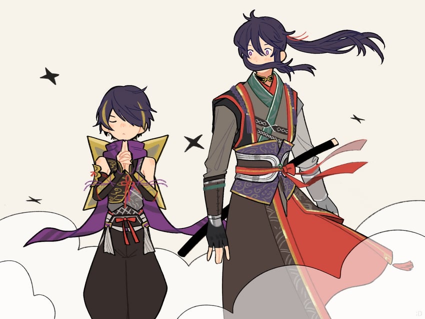 kanzaki souma and sengoku shinobu (ensemble stars!) drawn by dekopoko