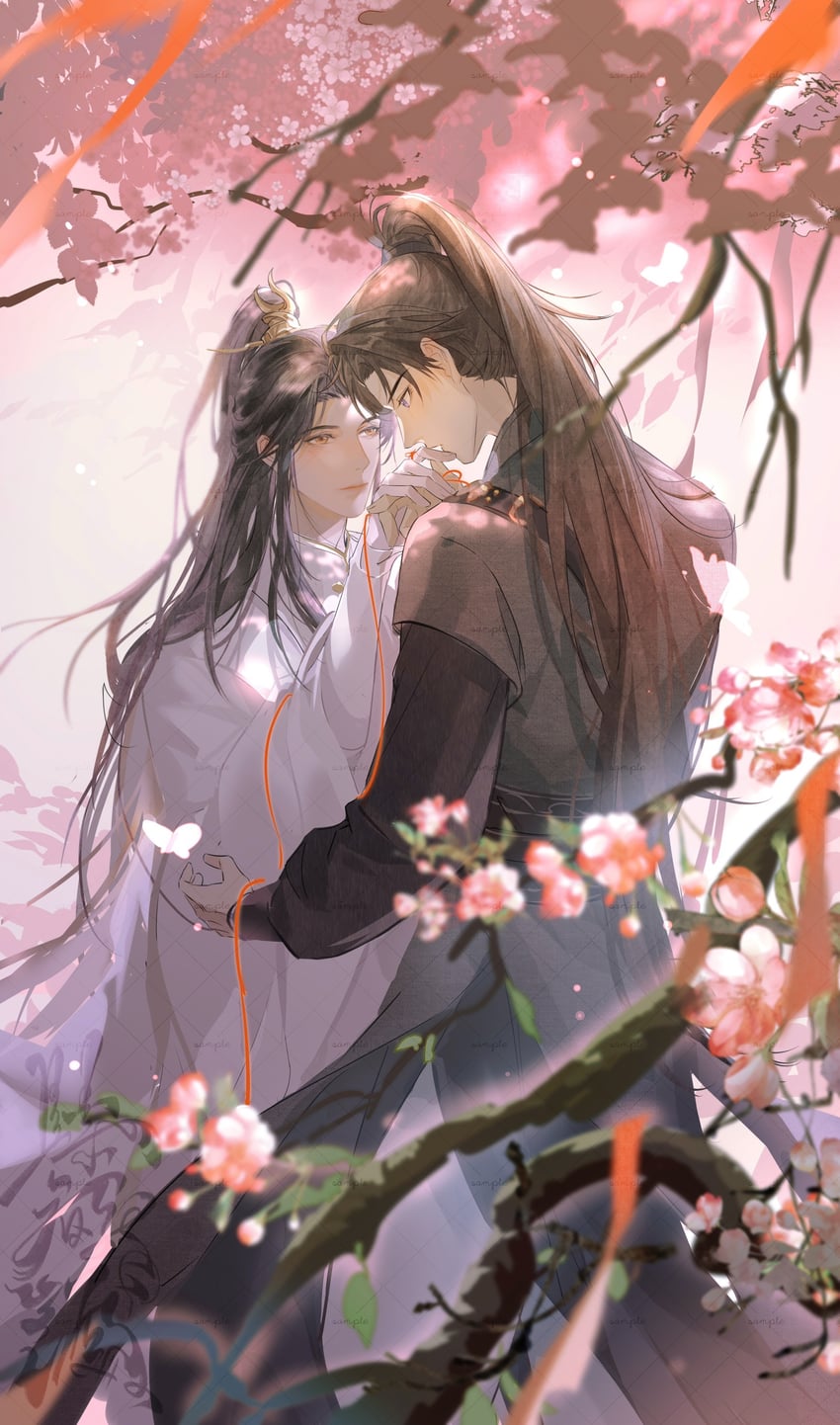 chu wanning and mo ran (erha he tadebai mao shizun) drawn by bacteriashintaro