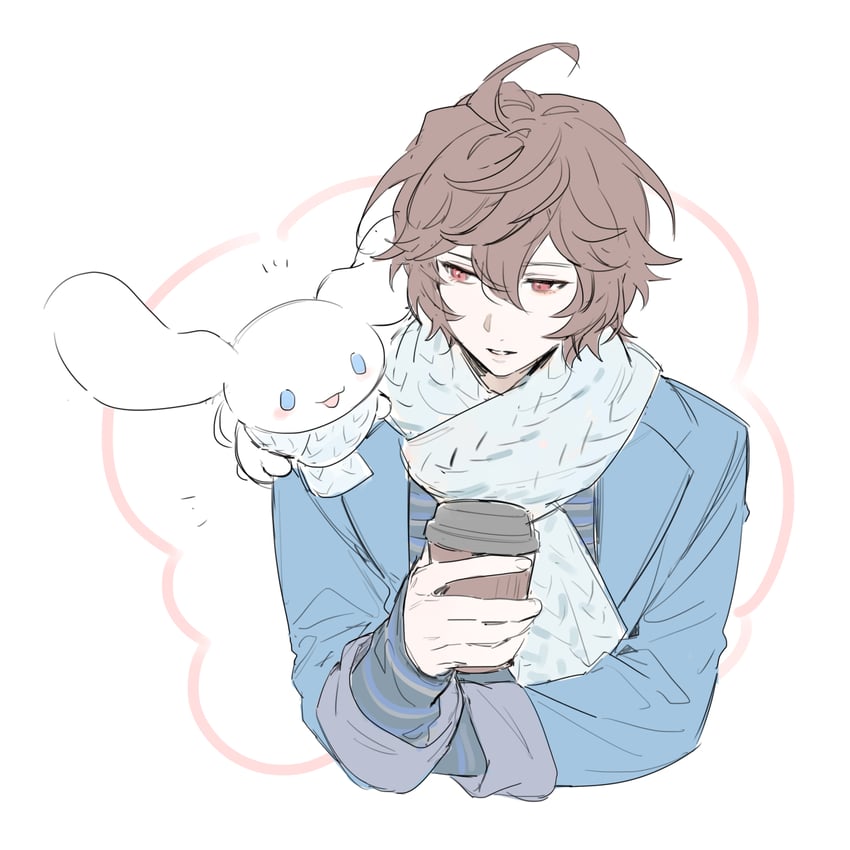 cinnamoroll and sandalphon (granblue fantasy and 2 more) drawn by tekki_(tki)