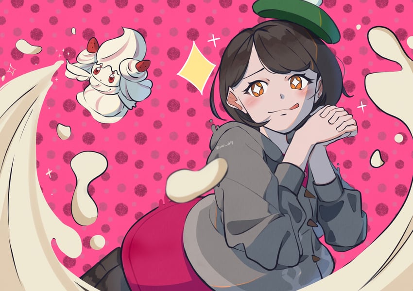 gloria and alcremie (pokemon and 1 more) drawn by star_dr0p