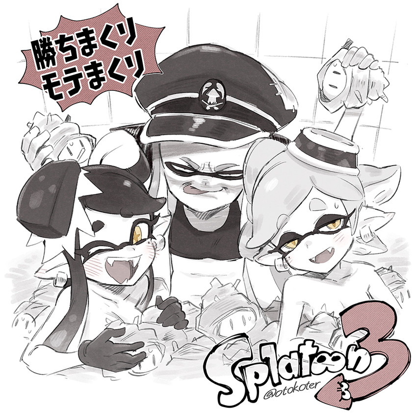 inkling player character, inkling girl, agent 3, callie, captain 3, and 2 more (splatoon and 1 more) drawn by ter_(otokoter)