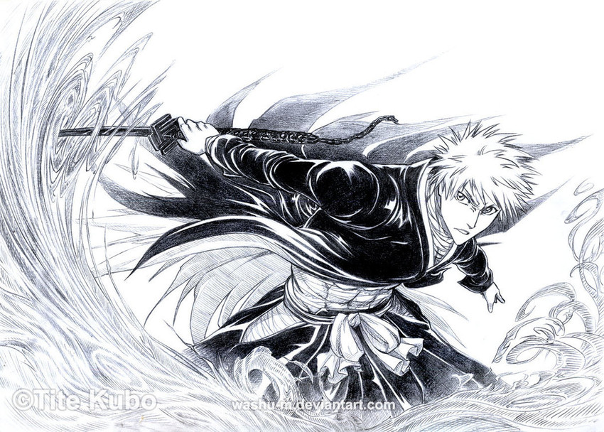 kurosaki ichigo (bleach) drawn by washu_m