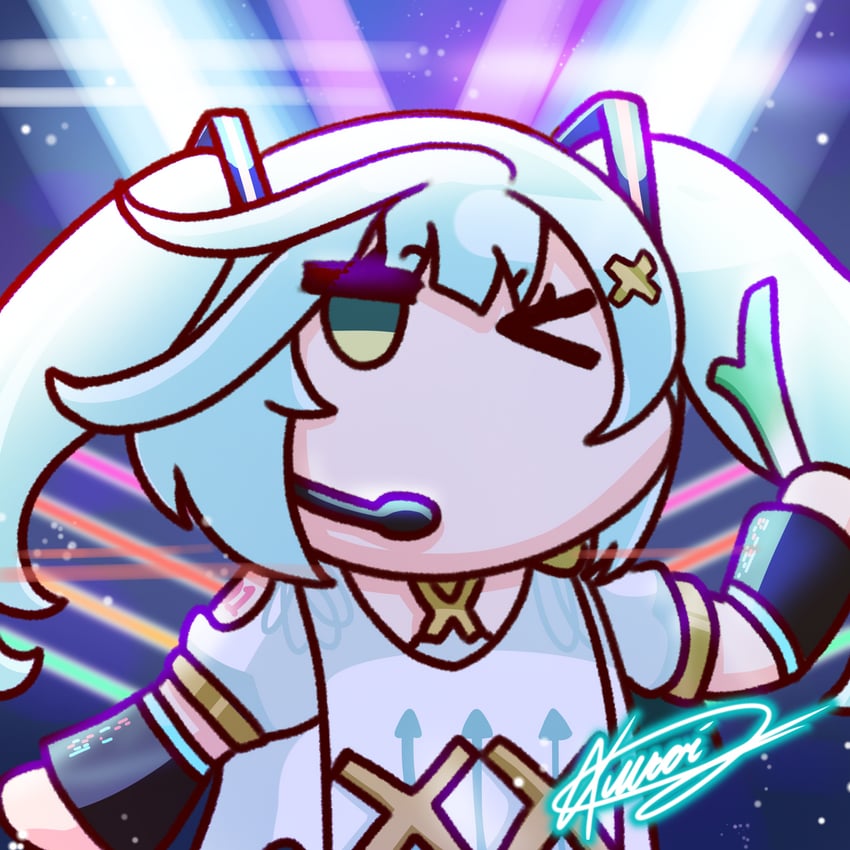 hatsune miku and faruzan (genshin impact and 1 more) drawn by kuroij