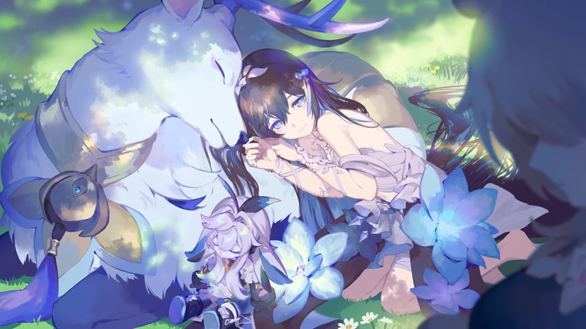 seele vollerei, project bunny, diana, and flora (honkai and 1 more) drawn by suzuki_iori