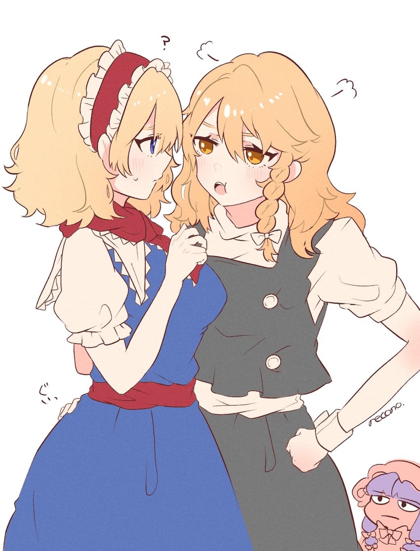 kirisame marisa, alice margatroid, and patchouli knowledge (touhou) drawn by necono_(nyu6poko)