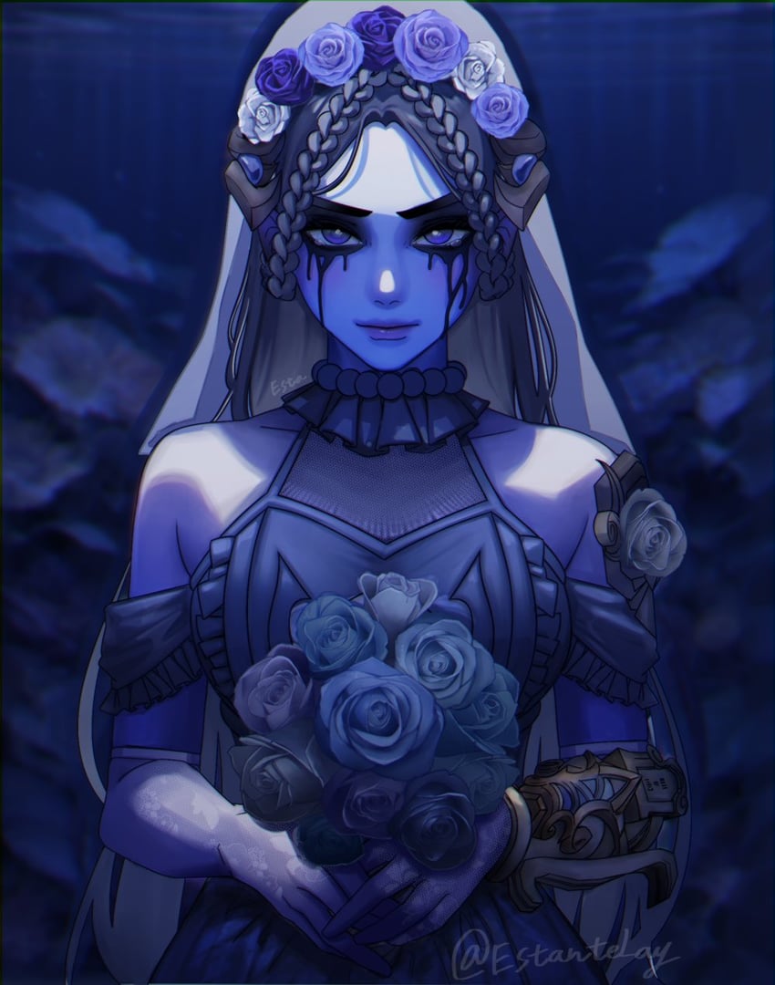 widowmaker and ghost bride widowmaker (overwatch and 1 more) drawn by estantelay