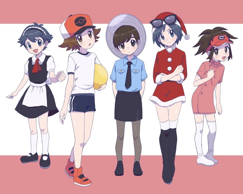 hilbert, florian, elio, calem, and nate (pokemon and 5 more) drawn by sana_(37pisana)