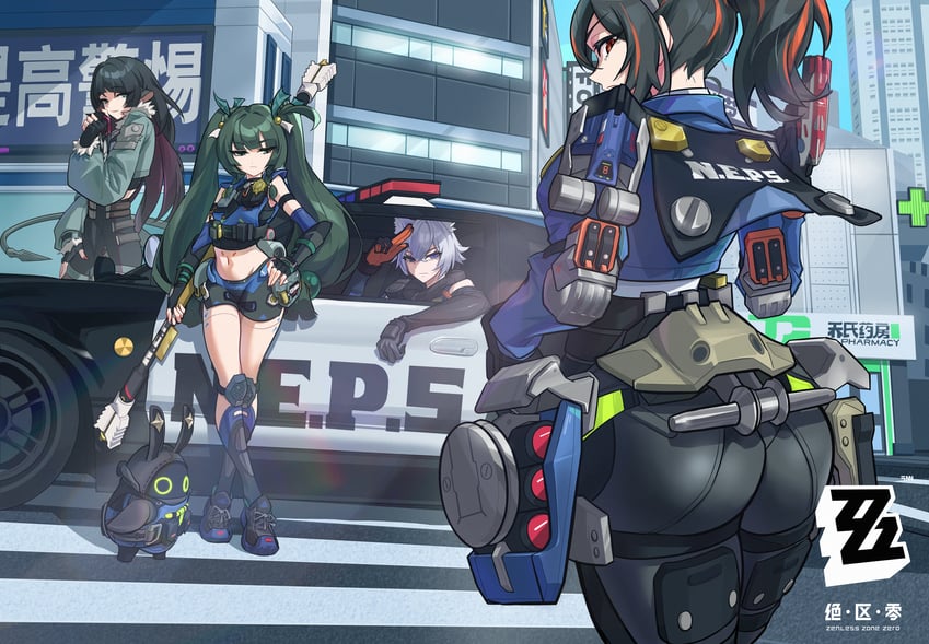 jane doe, zhu yuan, qingyi, seth lowell, and securityboo (zenless zone zero) drawn by gna_(mtac8272)