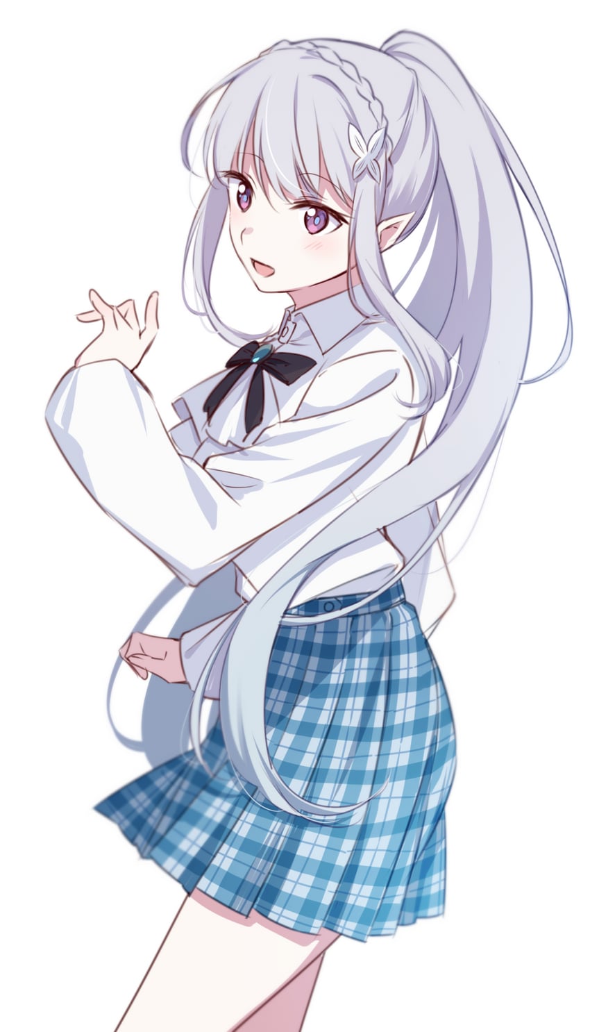 emilia (re:zero kara hajimeru isekai seikatsu) drawn by nemu_mohu