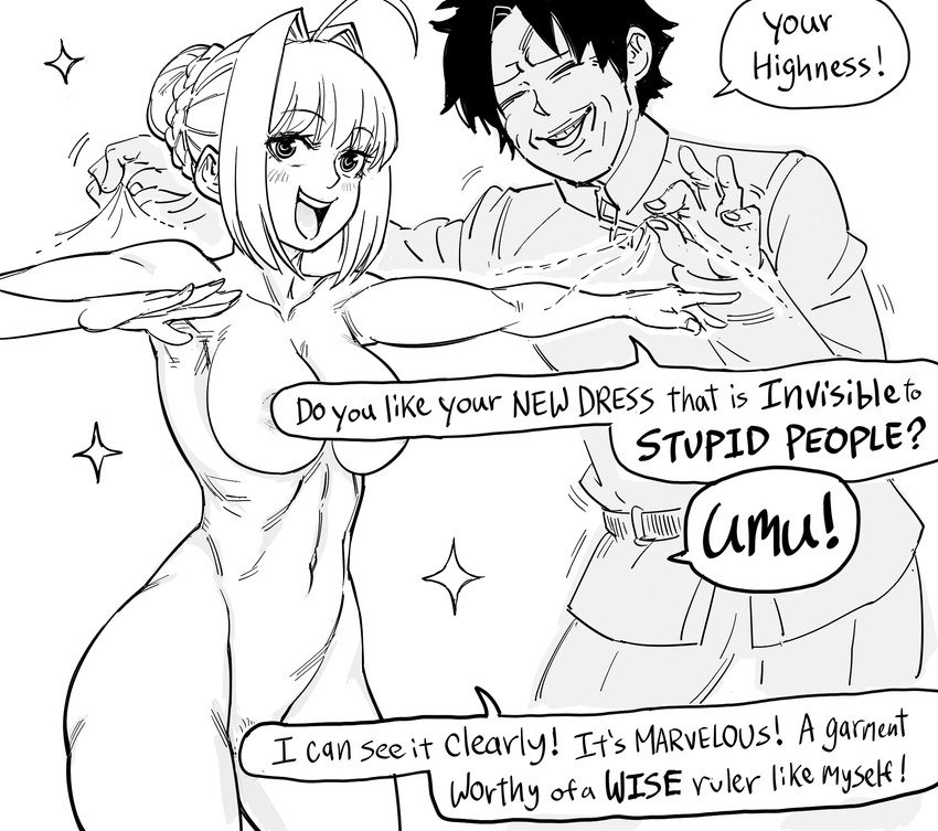 fujimaru ritsuka and nero claudius (fate and 3 more) drawn by bb_(baalbuddy)