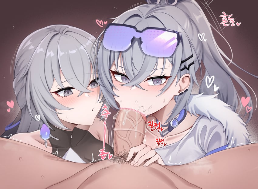 silver wolf and bronya rand (honkai and 1 more) drawn by kisa_(leg3043)