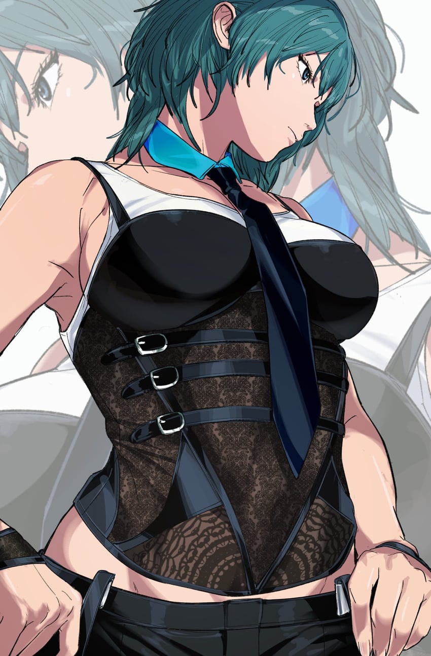 female byleth and britney spears (fire emblem and 1 more) drawn by amikoiiko