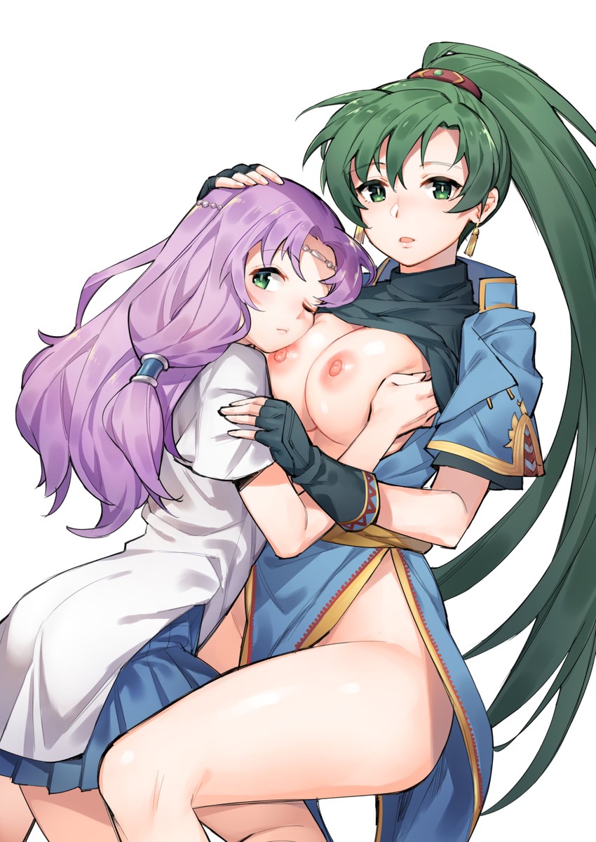 lyn and florina (fire emblem and 1 more) drawn by ge-b