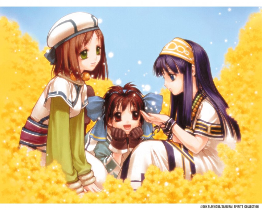 nakoruru, rimururu, and manari (samurai spirits) drawn by kita_senri