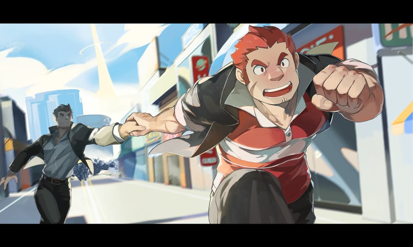 protagonist 3 and tamamura gunzo (tokyo afterschool summoners) drawn by gleipnir69