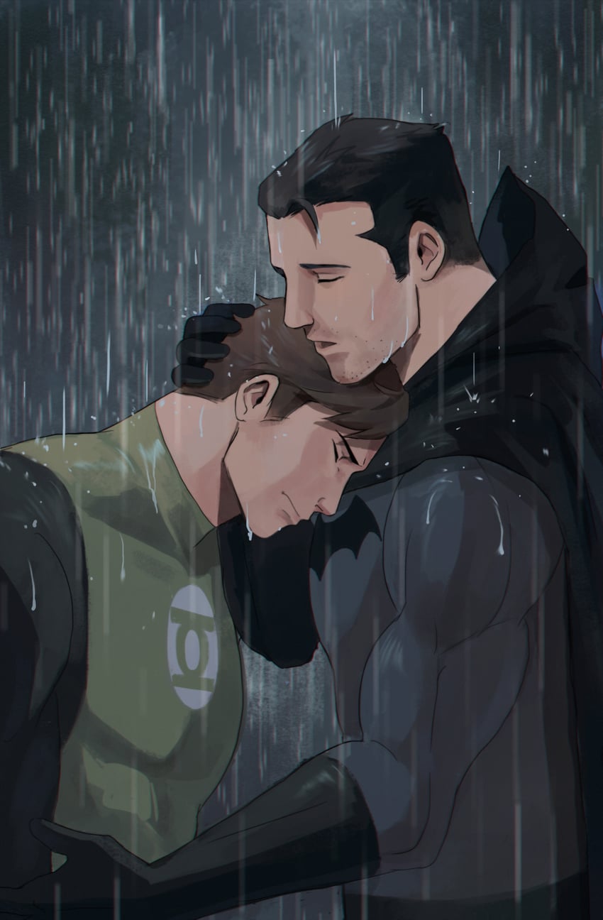 batman, bruce wayne, green lantern, and hal jordan (dc comics and 2 more) drawn by haljordanmylove