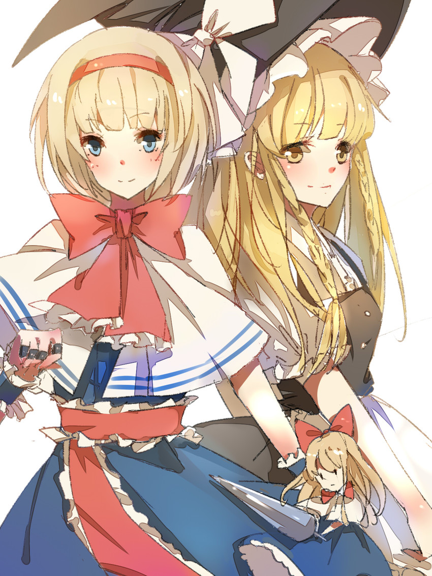 kirisame marisa, alice margatroid, and shanghai doll (touhou) drawn by benghuai_7