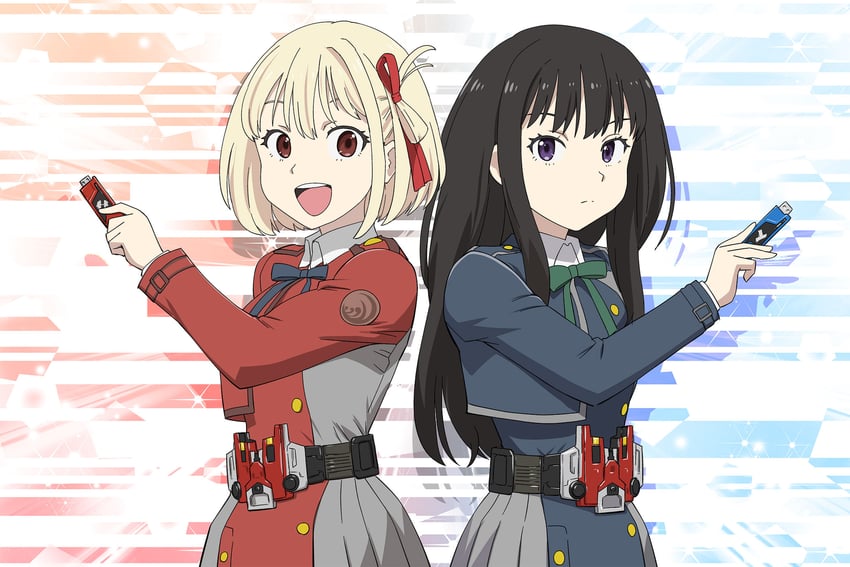 nishikigi chisato and inoue takina (kamen rider and 3 more) drawn by ueyama_michirou