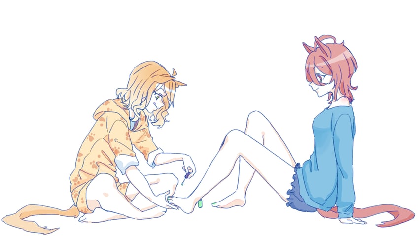 agnes tachyon and jungle pocket (umamusume) drawn by seila_rei