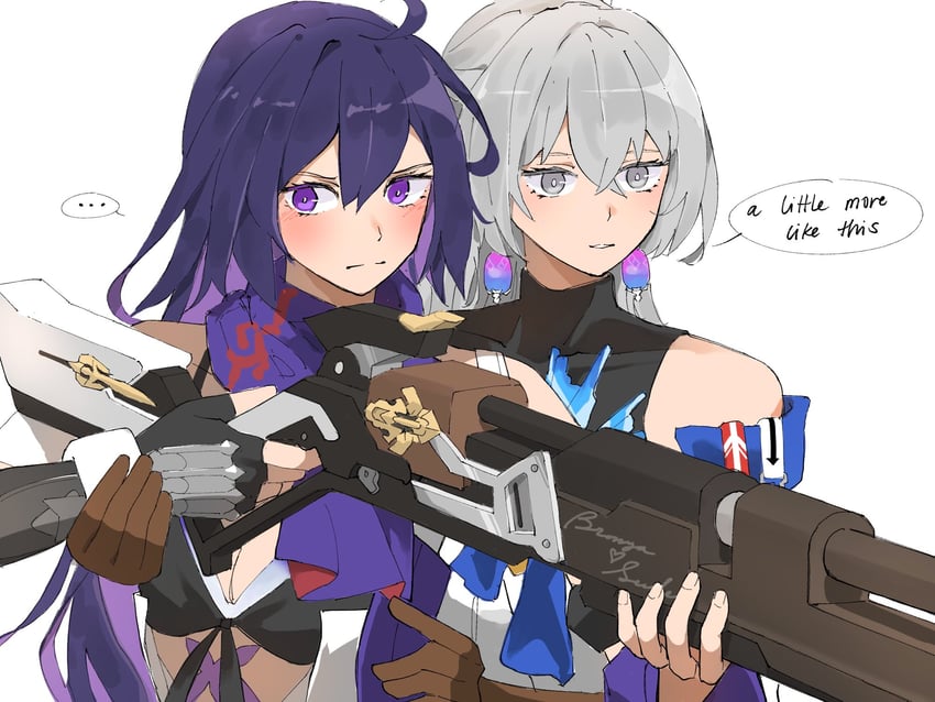 bronya rand and seele (honkai and 1 more) drawn by kaosmccloud