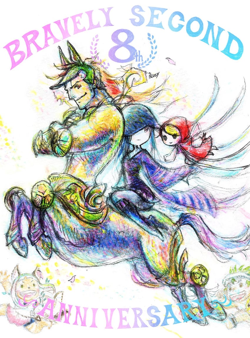ochette, pogo, cu chulainn, and ayame (octopath traveler and 4 more) drawn by ikusy