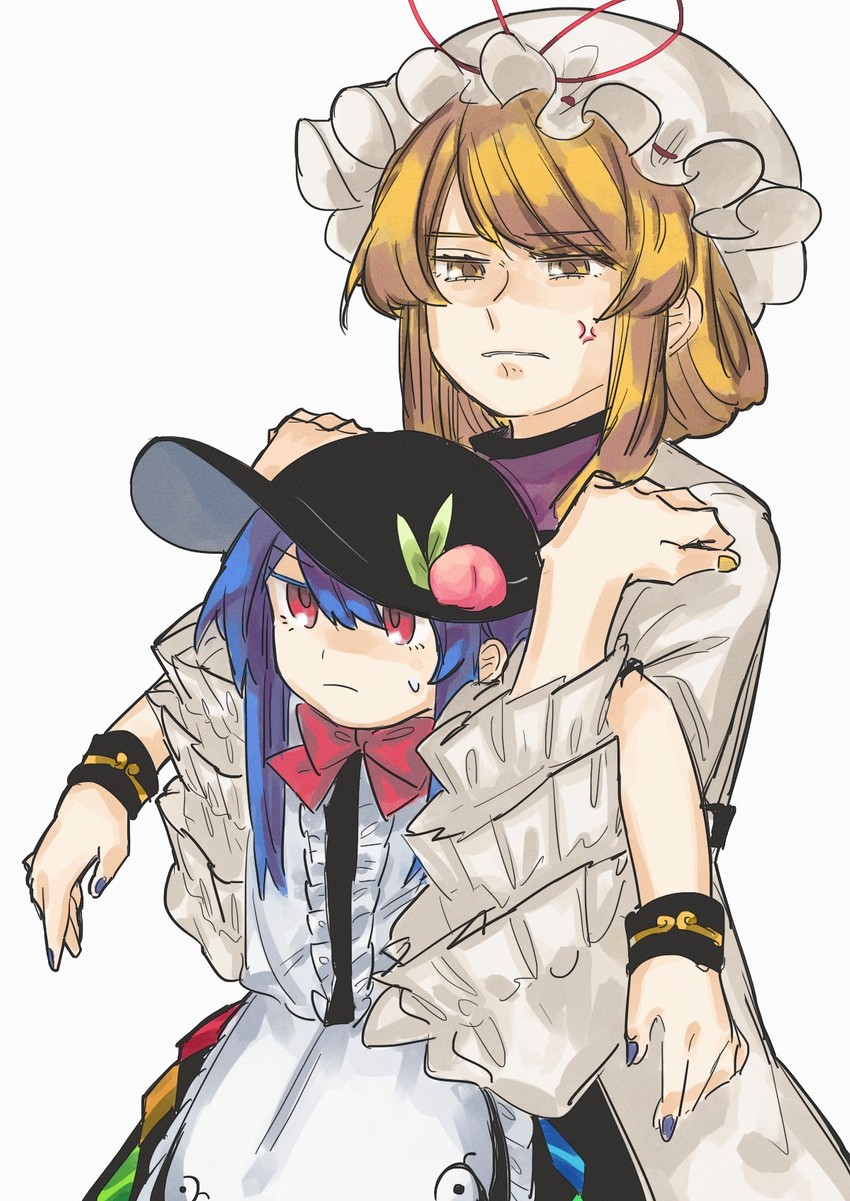 yakumo yukari and hinanawi tenshi (touhou) drawn by suehachi_(hikage)