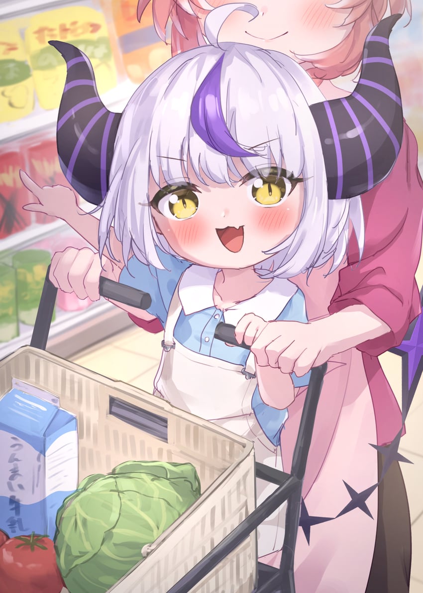 la+ darknesss and takane lui (hololive) drawn by masaki_(msk064)