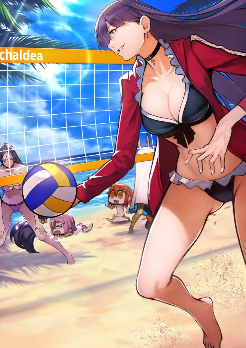 mash kyrielight, fujimaru ritsuka, minamoto no raikou, and martha (fate and 1 more) drawn by yoshio_(55level)