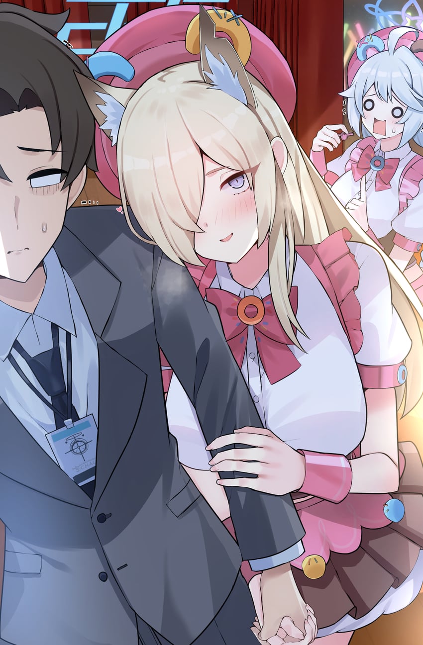 sensei, kanna, and kirino (blue archive and 1 more) drawn by mi_taro333