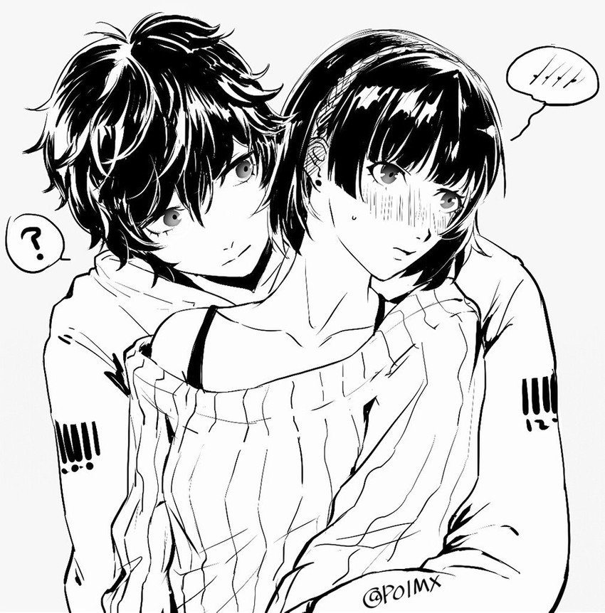amamiya ren and niijima makoto (persona and 1 more) drawn by houhou_(pixiv4771938)