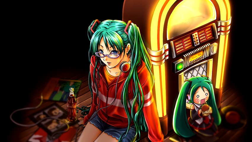 hatsune miku and hachune miku (vocaloid and 1 more) drawn by kagura_suzuki