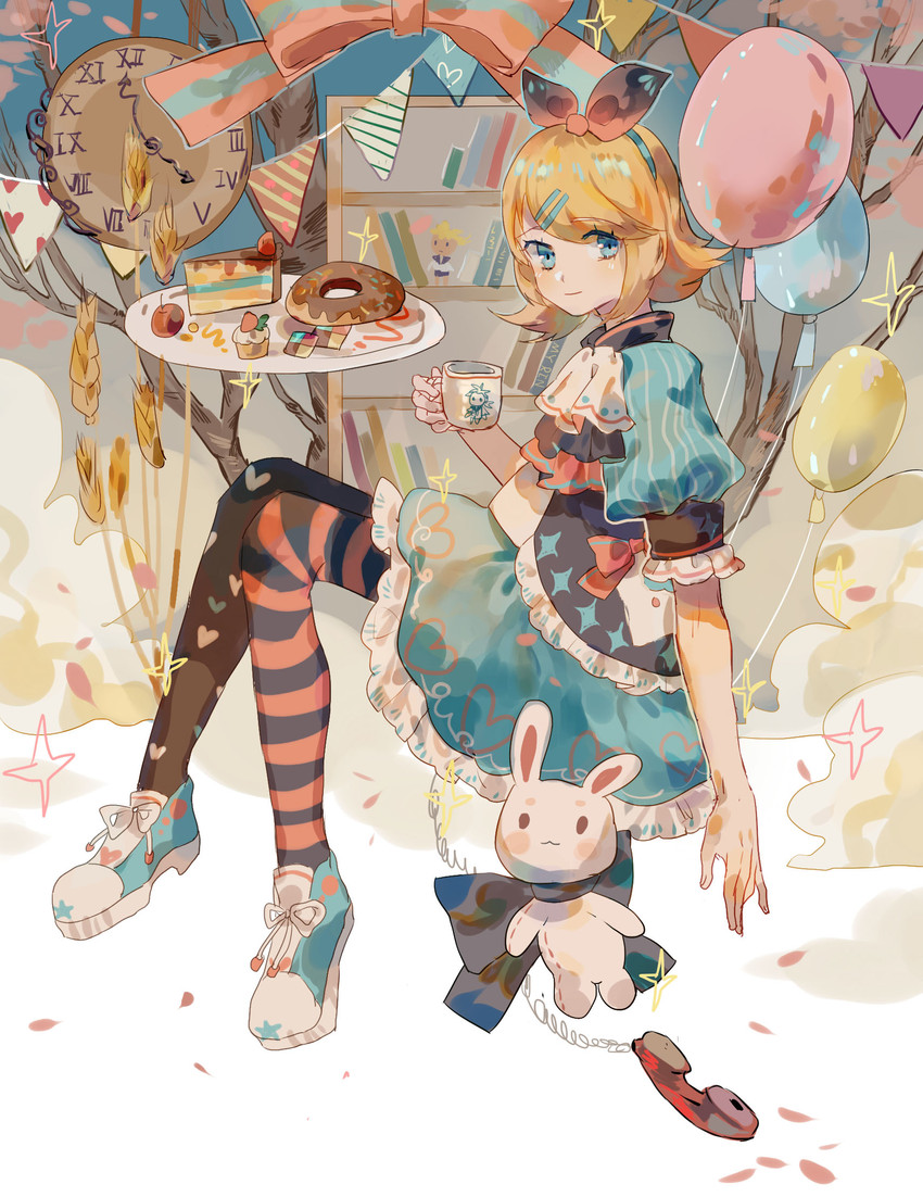 kagamine rin, kagamine len, and alice (vocaloid and 1 more) drawn by lobelia_(saclia)