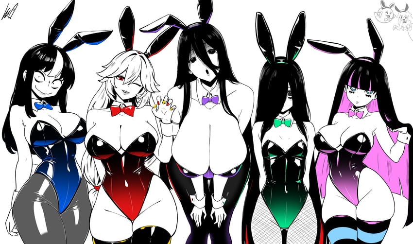 stocking, yamamura sadako, alexandrina sebastiane, hasshaku-sama, and noss (zenless zone zero and 4 more) drawn by lughost