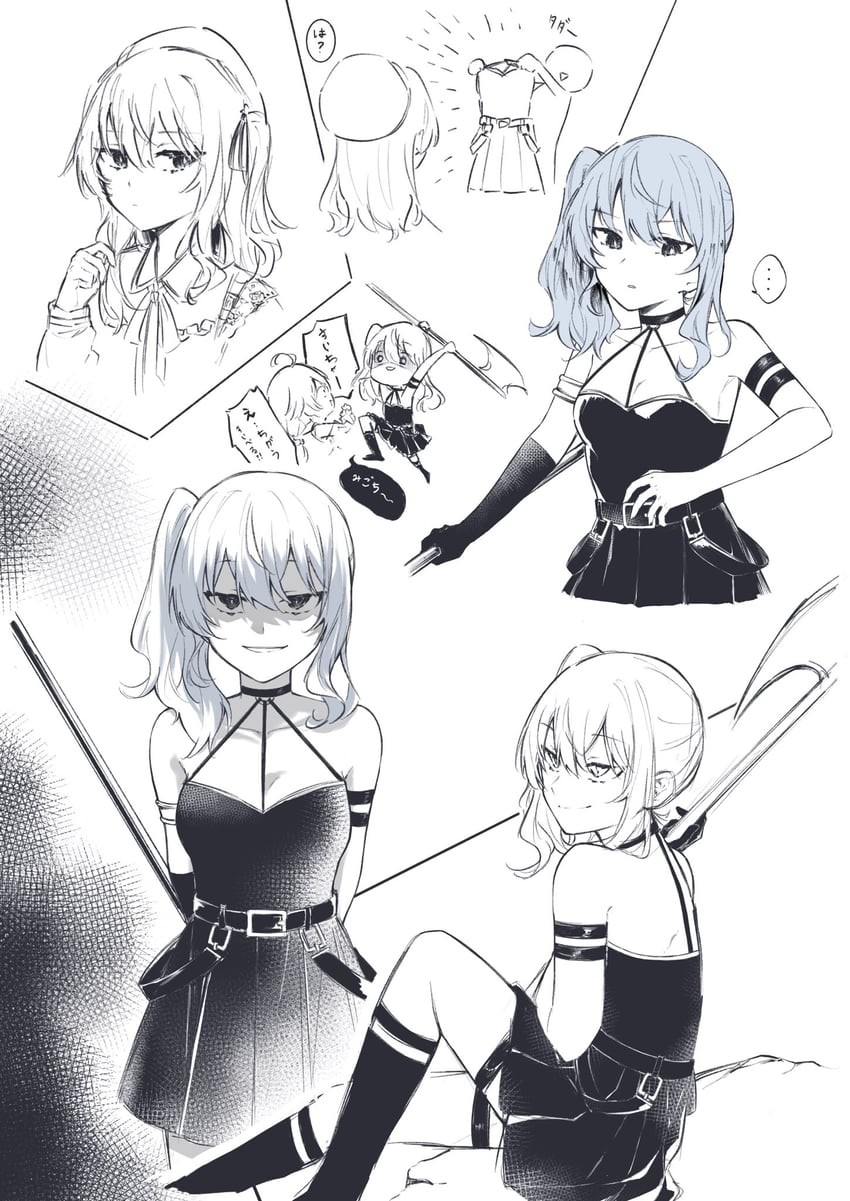 hoshimachi suisei, sakura miko, and ubel (hololive and 1 more) drawn by kogawa_u
