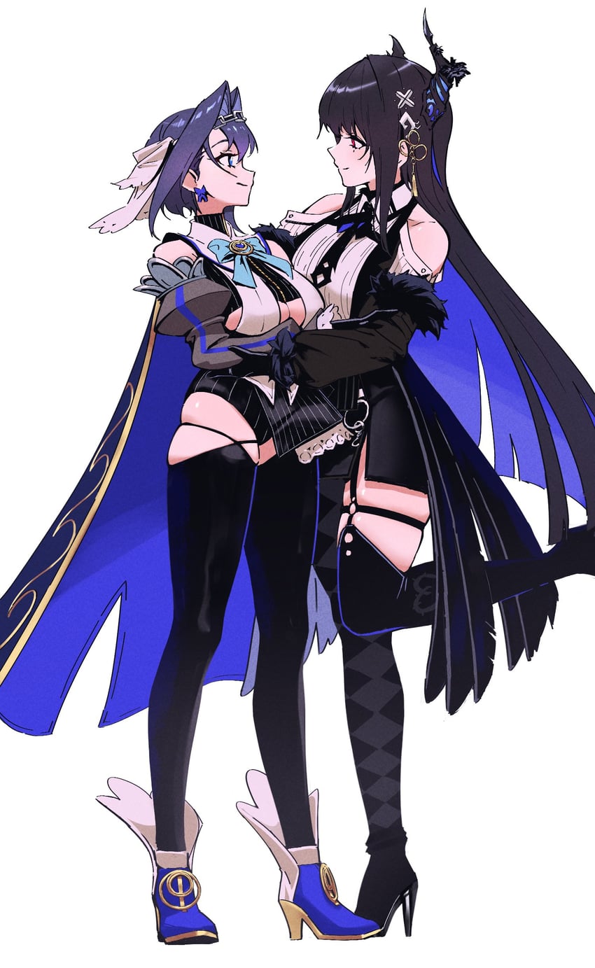 ouro kronii and nerissa ravencroft (hololive and 1 more) drawn by eufrik