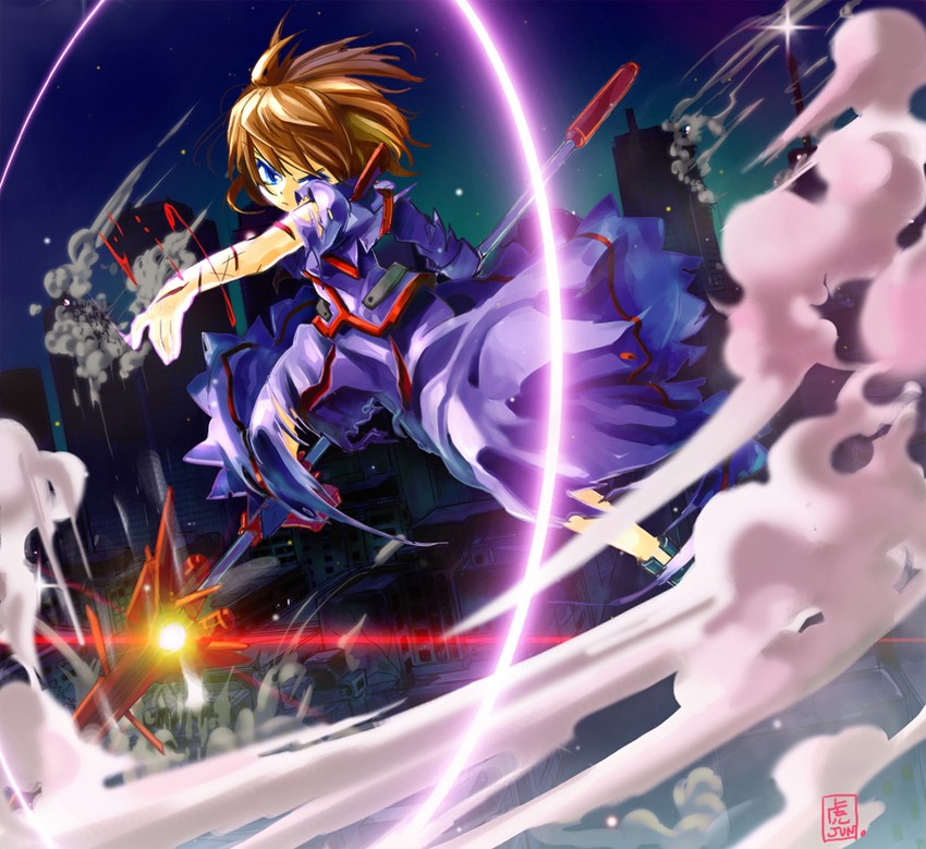 stern the destructor and luciferion (lyrical nanoha and 3 more) drawn by tora_jun