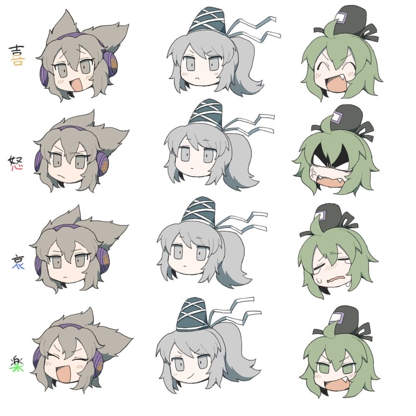 toyosatomimi no miko, mononobe no futo, and soga no tojiko (touhou) drawn by akikaze_cp