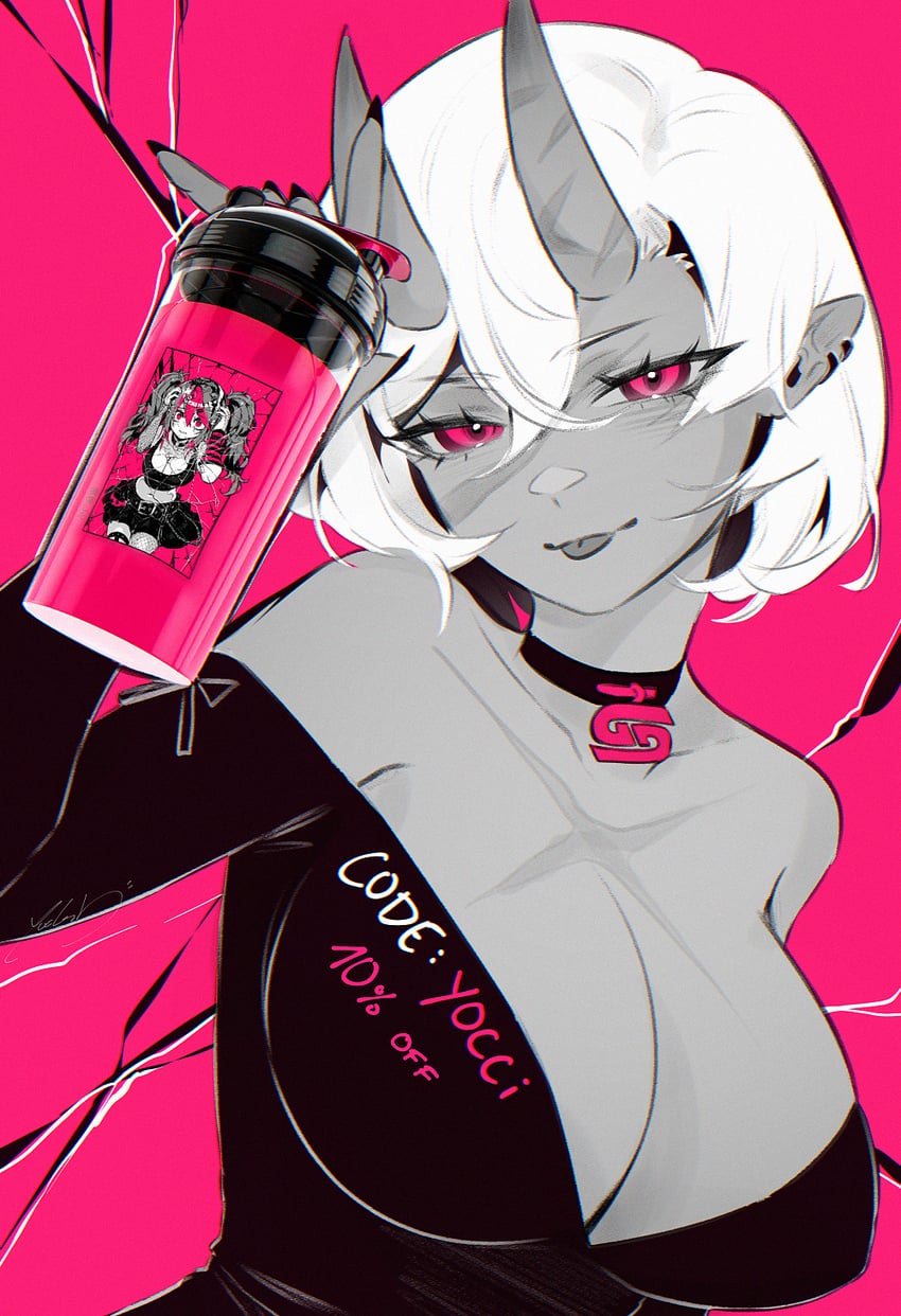 akumi (indie virtual youtuber and 1 more) drawn by yoclesh