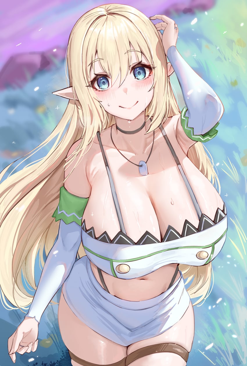 aria (s-rank monster no "behemoth" dakedo neko to machigawarete elf musume no pet toshite kurashitemasu) drawn by fluffyebi01