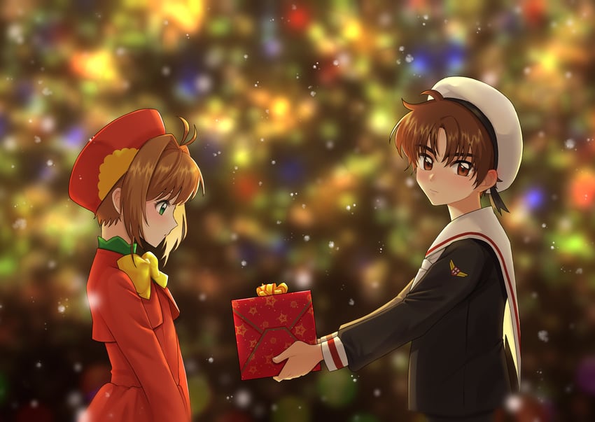 kinomoto sakura and li syaoran (cardcaptor sakura) drawn by solu_0705
