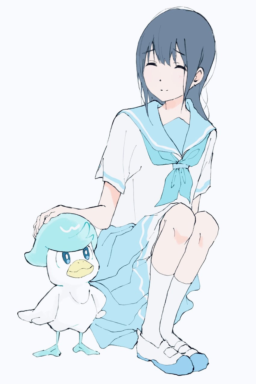 yoroizuka mizore and quaxly (pokemon and 2 more) drawn by curecu8