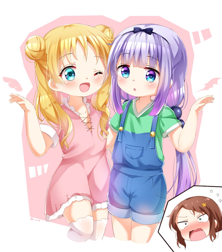 kanna kamui, saikawa riko, and chloe (kobayashi-san chi no maidragon) drawn by painter-lhb