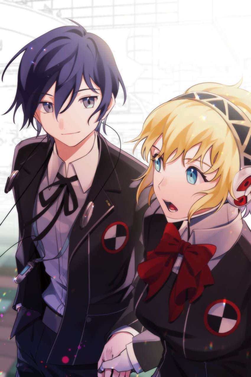 yuuki makoto and aigis (persona and 1 more) drawn by elulit2