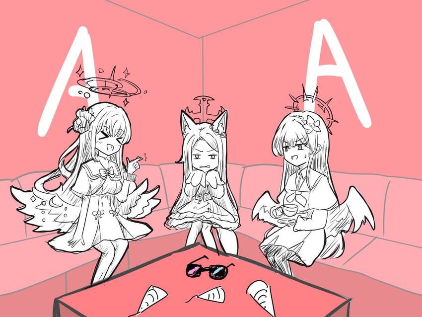 mika, seia, and nagisa (blue archive and 1 more) drawn by uttsu_(yumaviviane)