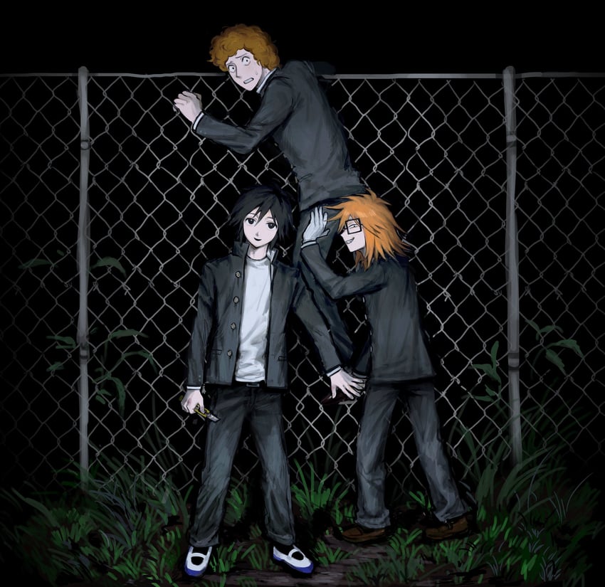 randal ivory, tsukada satoru, and sebastian de tomato smith chicken legs (randal's friends) drawn by 97ttwwaazz