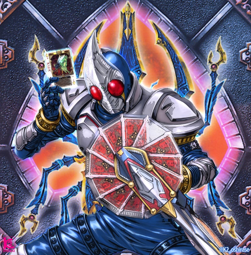 kamen rider blade (kamen rider and 1 more) drawn by k2_shokai