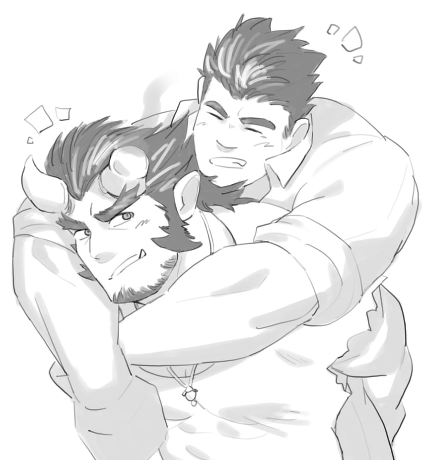 protagonist 3 and takemaru (tokyo afterschool summoners) drawn by kansuke_(kansuke_717)