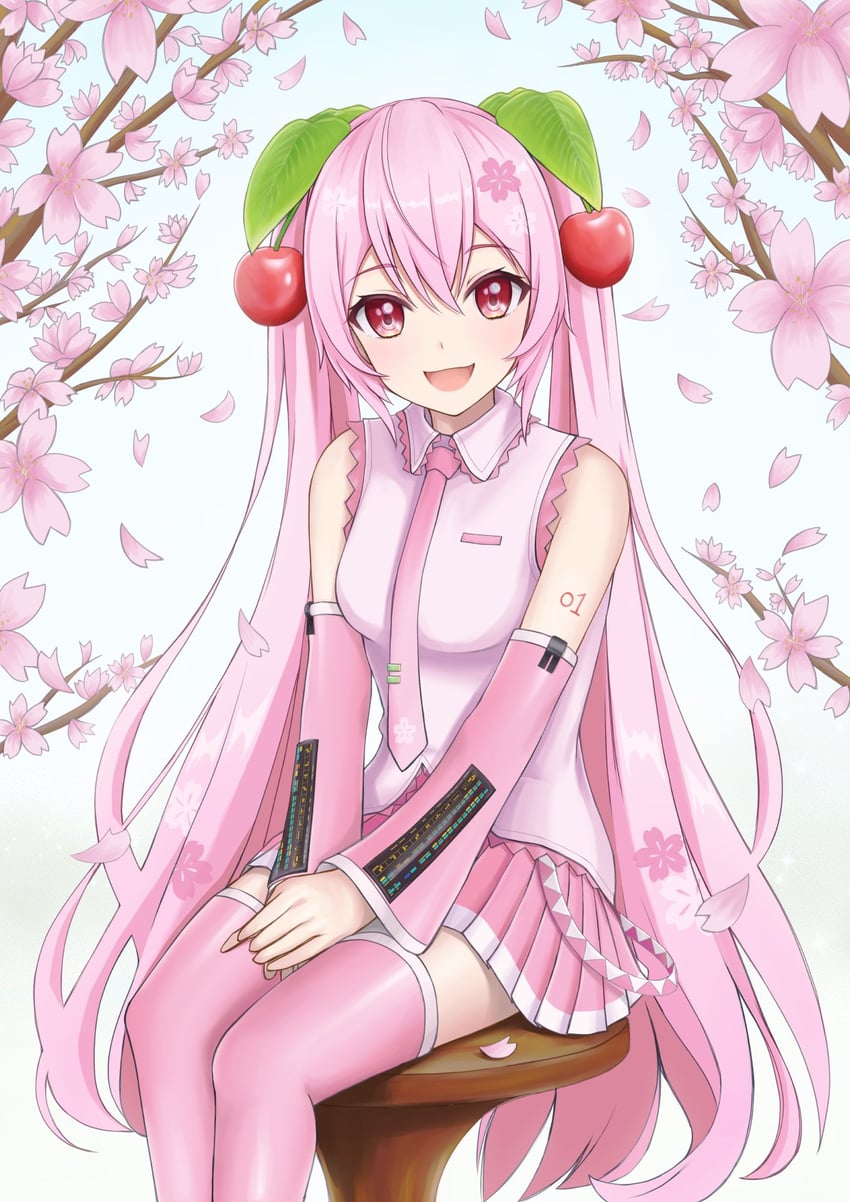 hatsune miku and sakura miku (vocaloid) drawn by nekoinu_bamboo